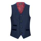 Fantovska temno modra 3-delna tvidasta obleka Birdseye, elegantna, formalna, poročna, klasična, 20. leta 20. stoletja