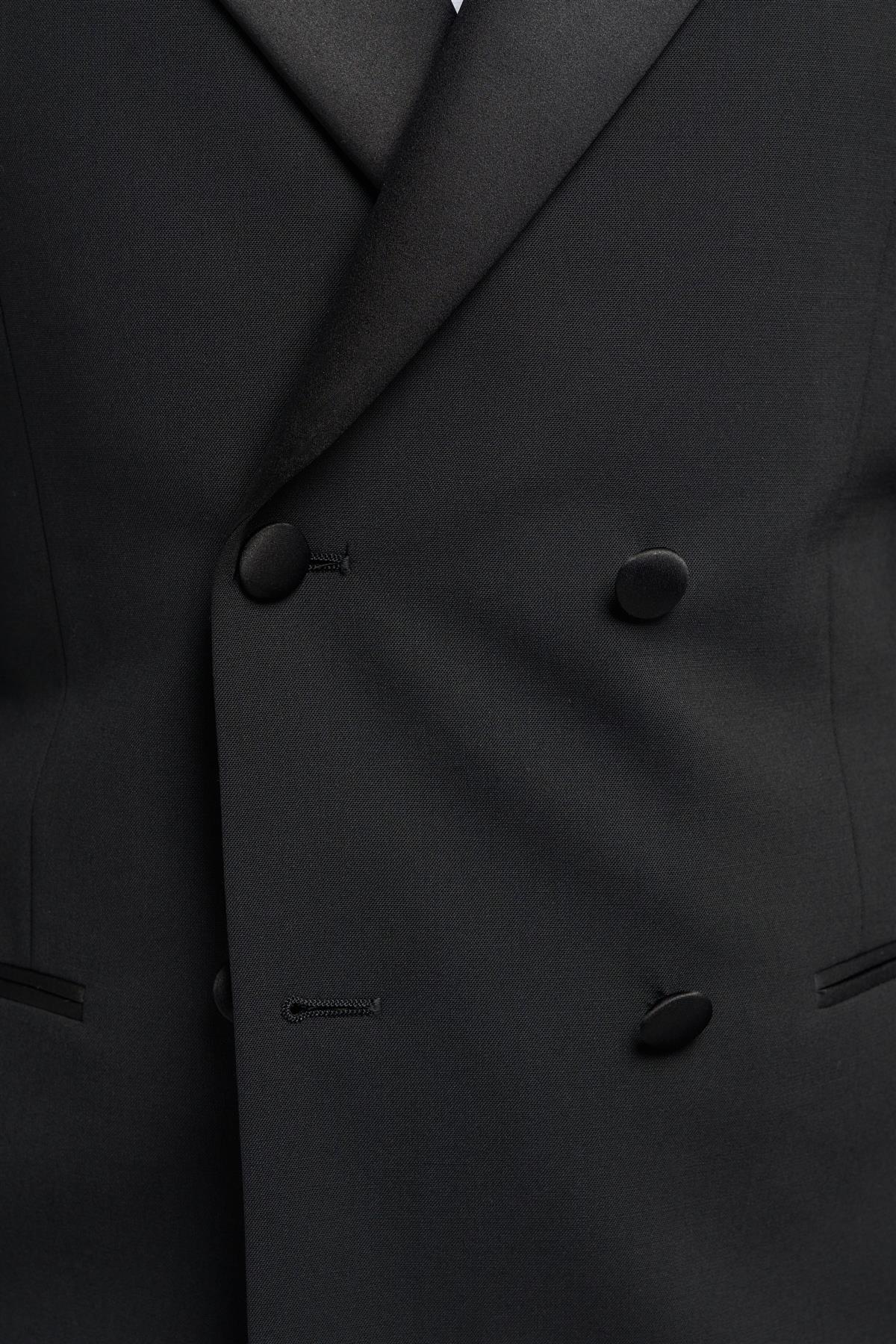 Aspen - Moški črni dvoredni smoking blazer