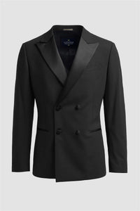 Aspen - Moški črni dvoredni smoking blazer