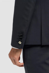 Aspen - Moški temno moder dvoredni smoking blazer