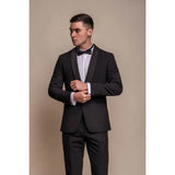 Aspen - Moški enobarvni črni smoking blazer