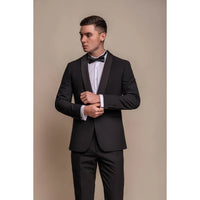 Aspen - Moški enobarvni črni smoking blazer