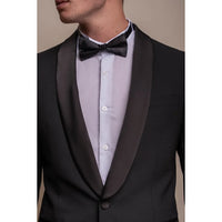 Aspen - Moški enobarvni črni smoking blazer
