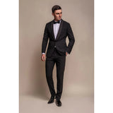 Aspen - Moški enobarvni črni smoking blazer