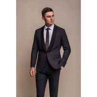 Aspen - Moški enobarvni temno moder smoking blazer