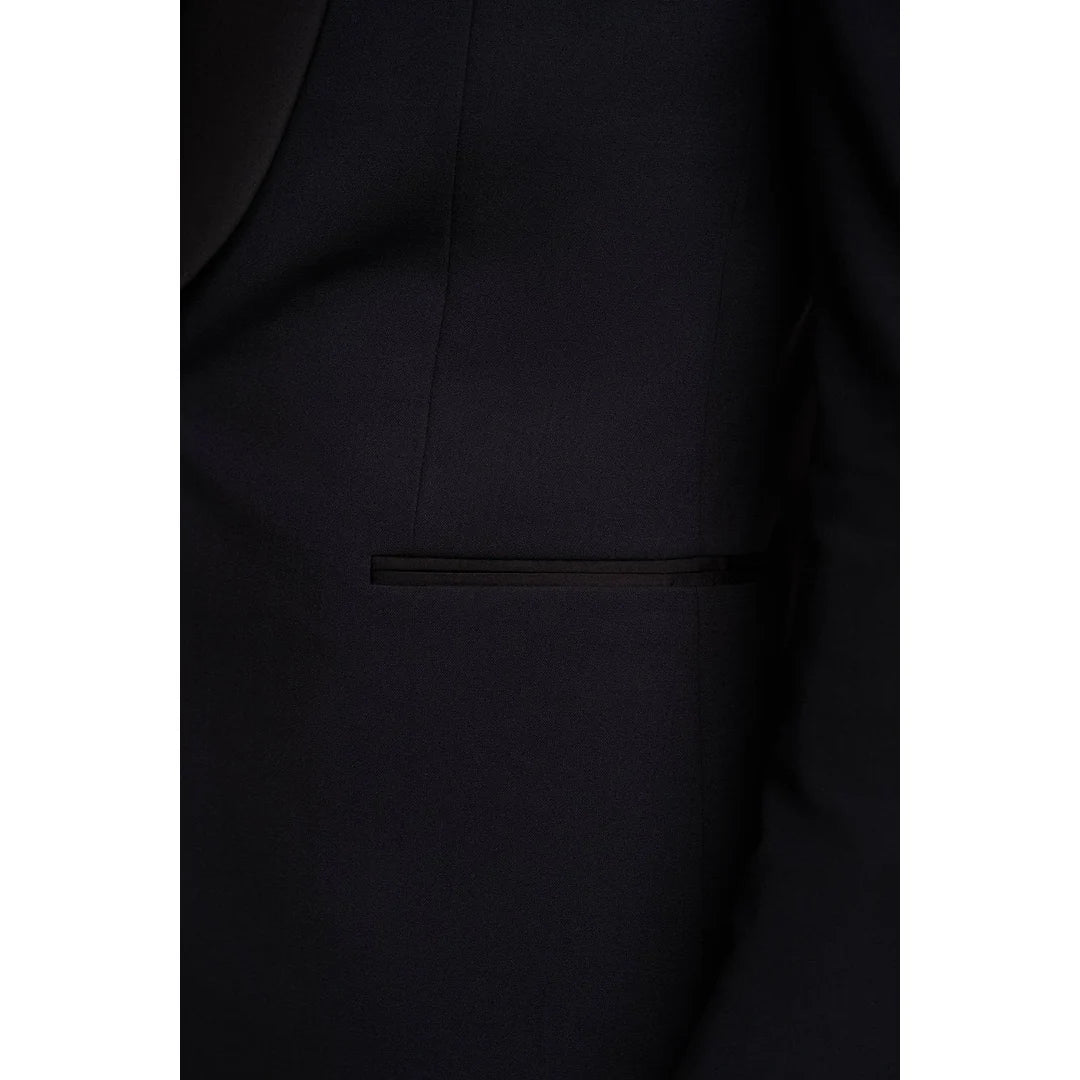 Aspen - Moški enobarvni temno moder smoking blazer