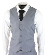 Moška klasična siva 3-delna obleka slim fit vintage retro elegantna formalna poroka