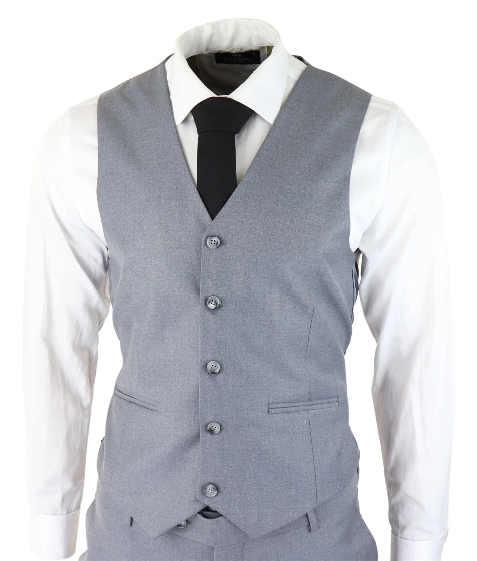 Moška klasična siva 3-delna obleka slim fit vintage retro elegantna formalna poroka