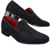 Moški semiš natikači s čepki, srebrni, elegantni, ležerni, sijoči, za zabavo