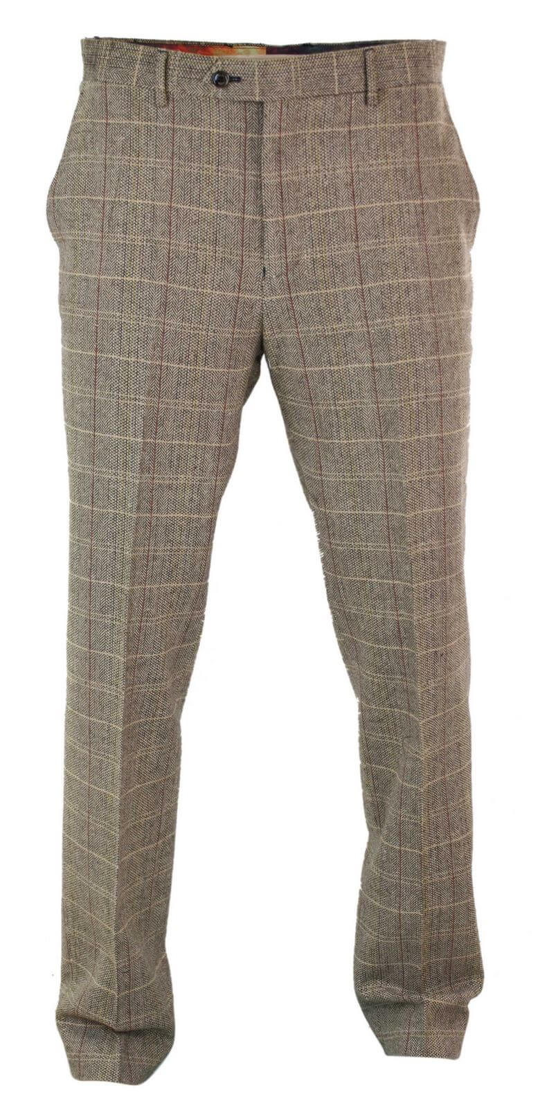 Moške hlače Peaky Blinders s tvidom in vzorcem ribje kosti, volnene, klasične