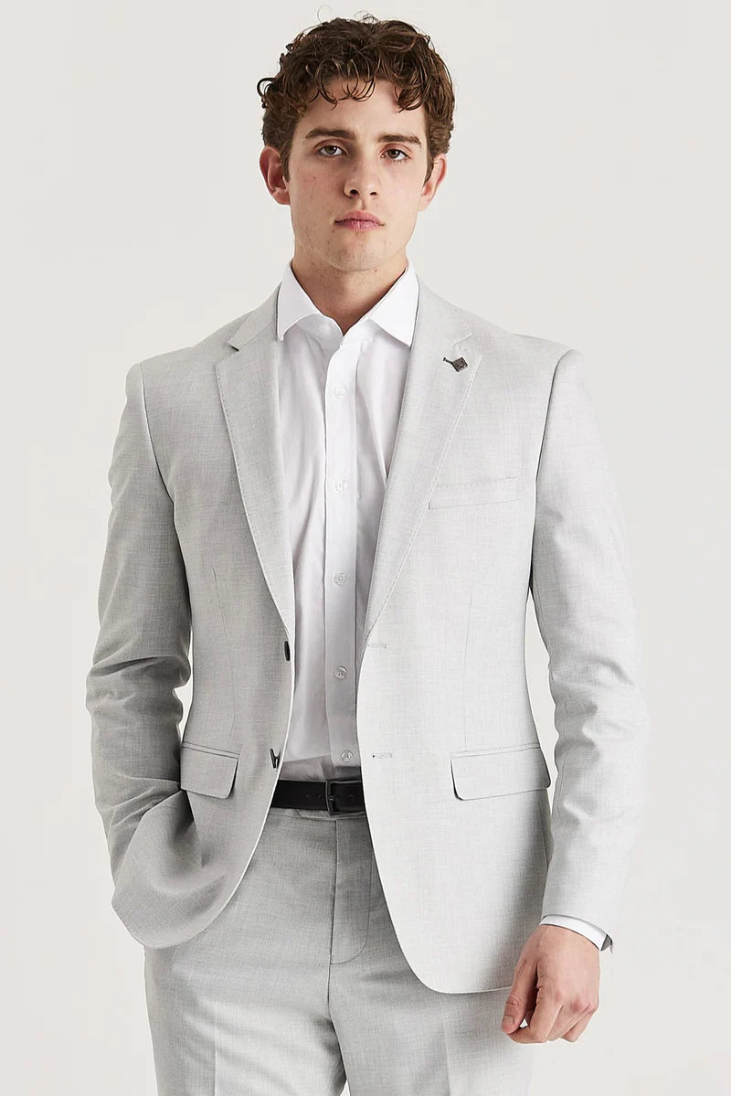 Belmont - Moški srebrn krojeni blazer