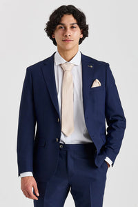 Belmont - Moški blazer mornarsko modre barve, krojen