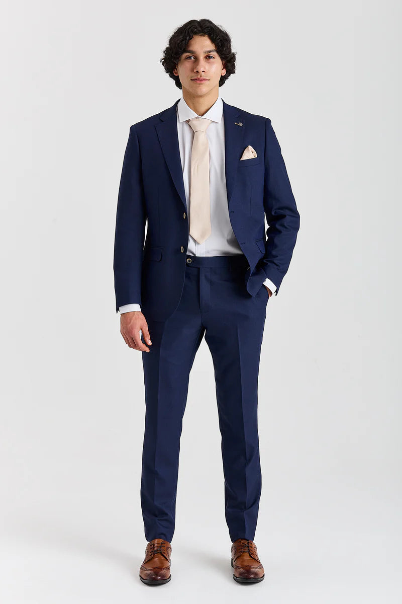 Belmont - Moški blazer mornarsko modre barve, krojen