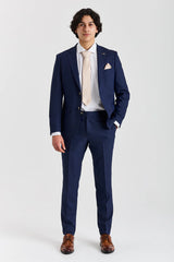 Belmont - Moški blazer mornarsko modre barve, krojen