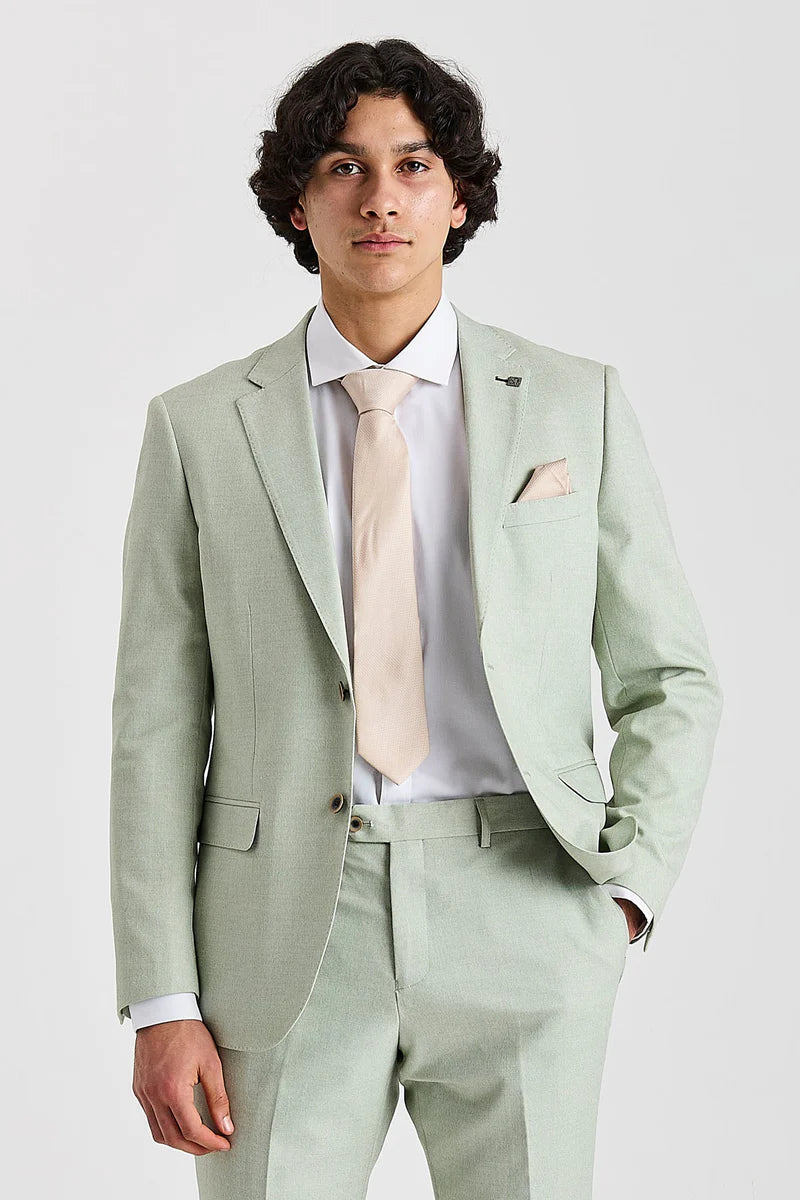 Belmont - žajbljevo zelen poročni blazer za moške