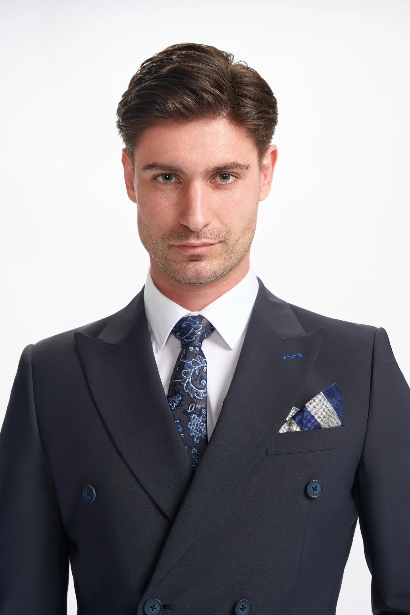Bond - Moški temno moder dvoredni blazer