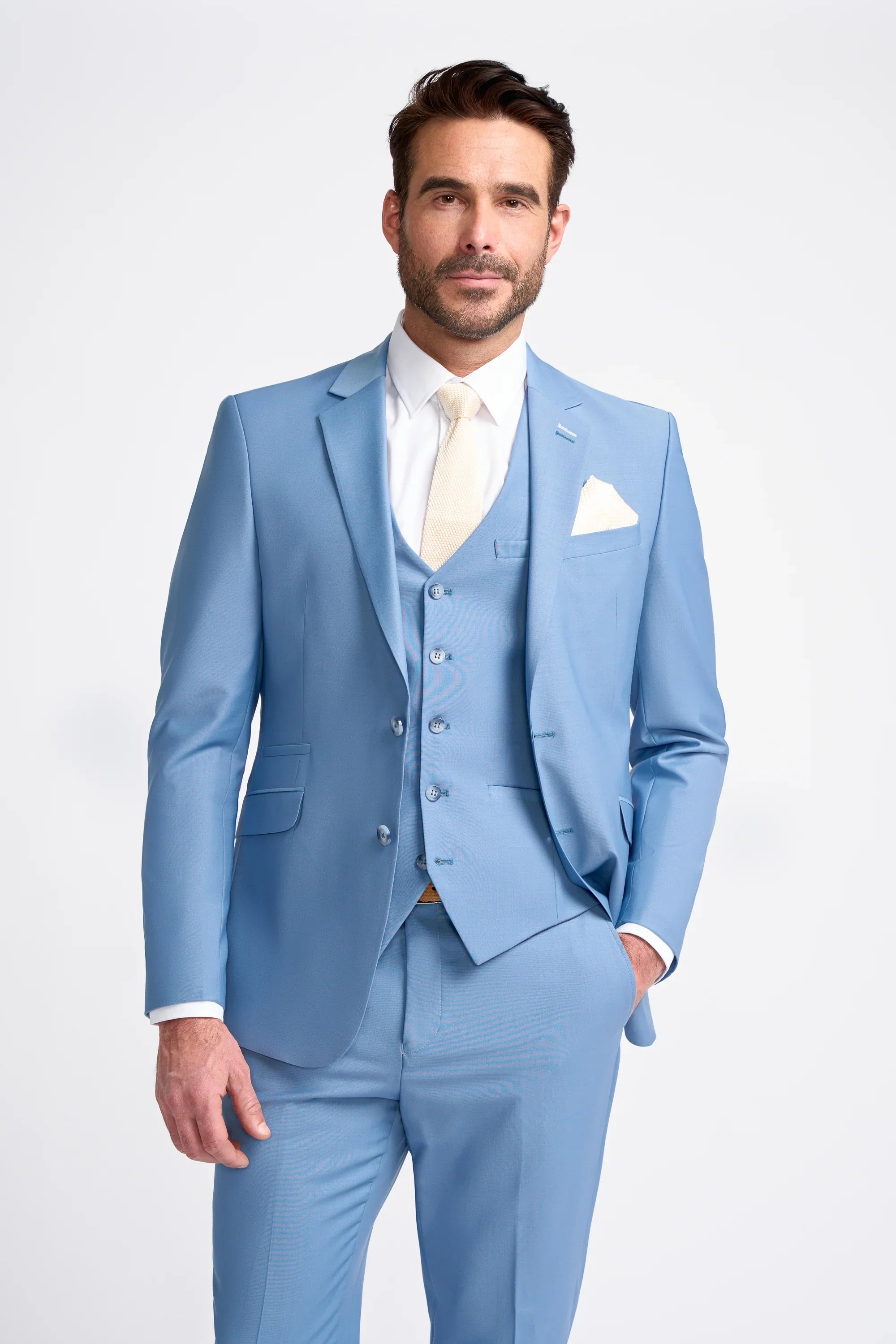 Bond - Moški nebesno moder krojeni blazer