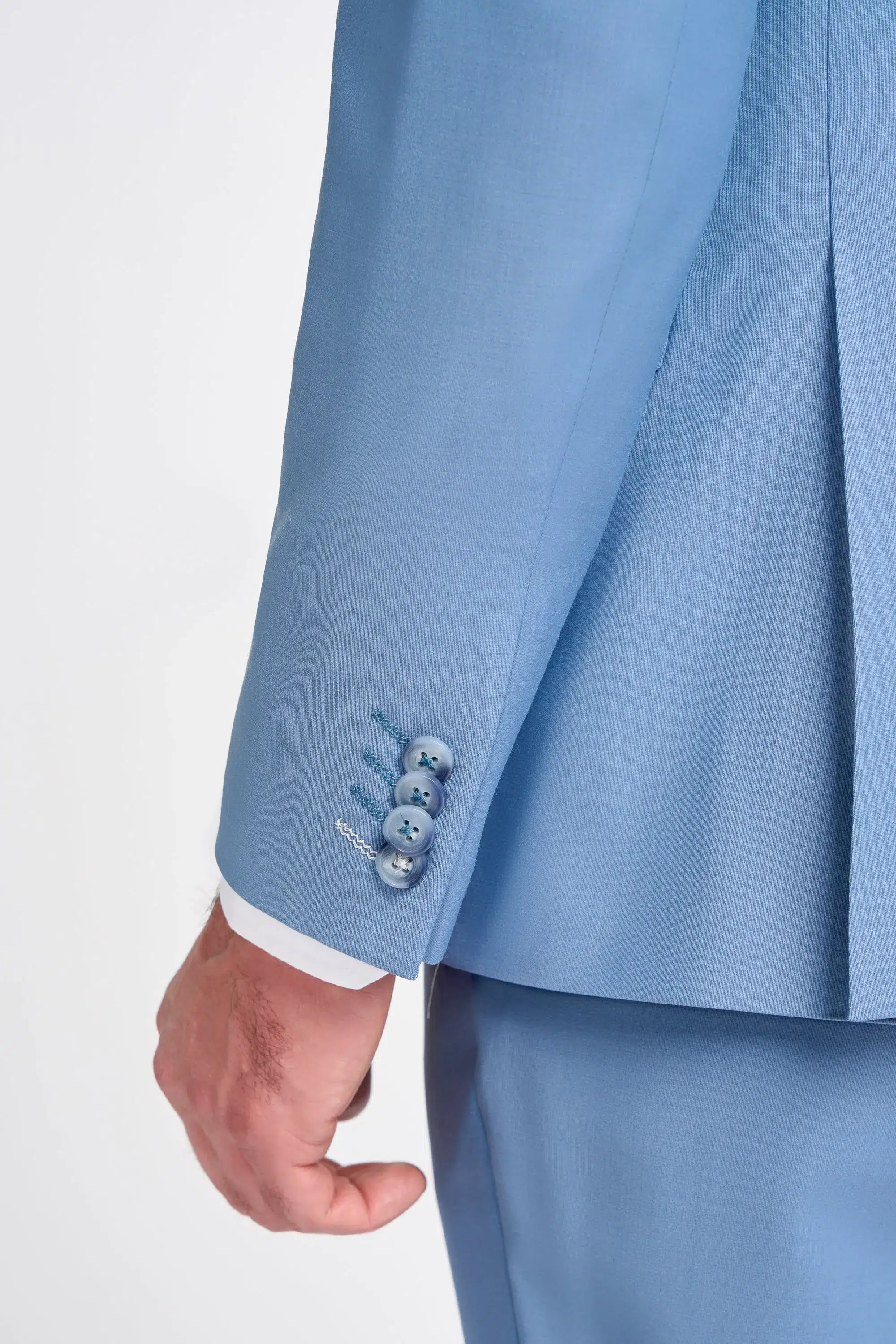 Bond - Moška nebesno modra 3-delna obleka po meri