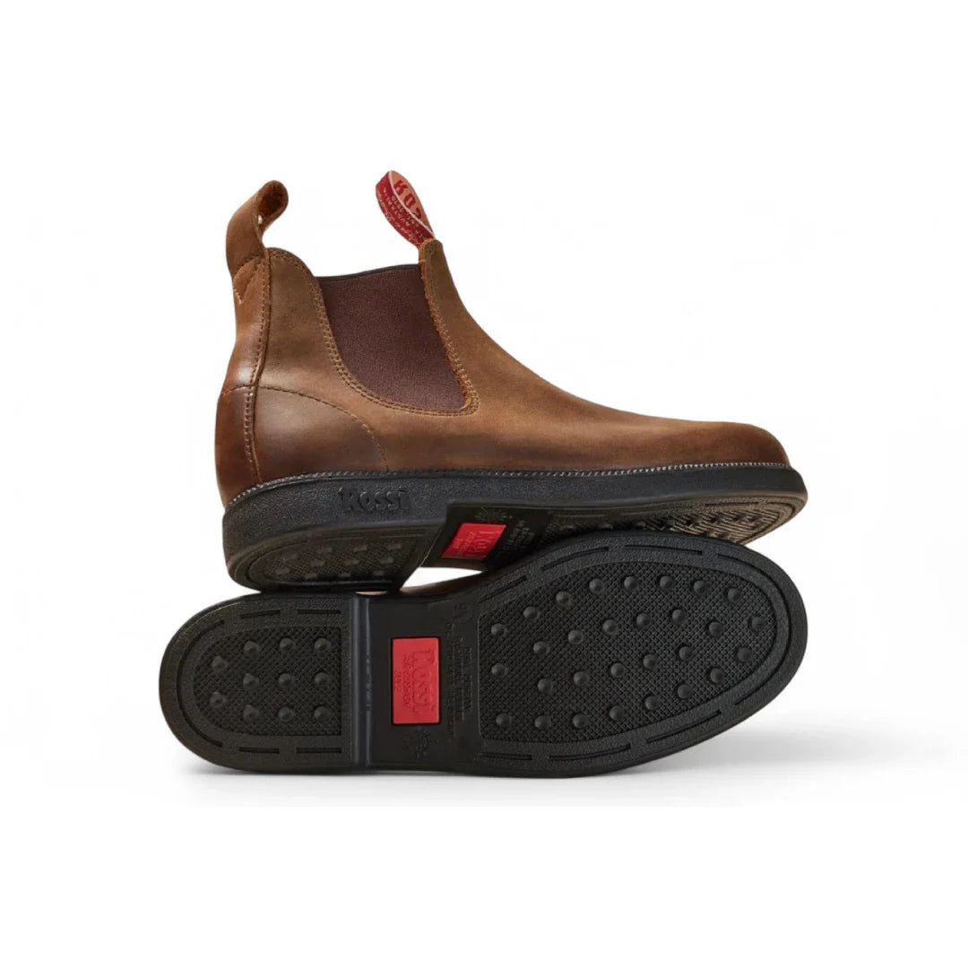 Booma 607 - Rjavi usnjeni Chelsea škornji