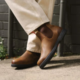 Booma 607 - Rjavi usnjeni Chelsea škornji