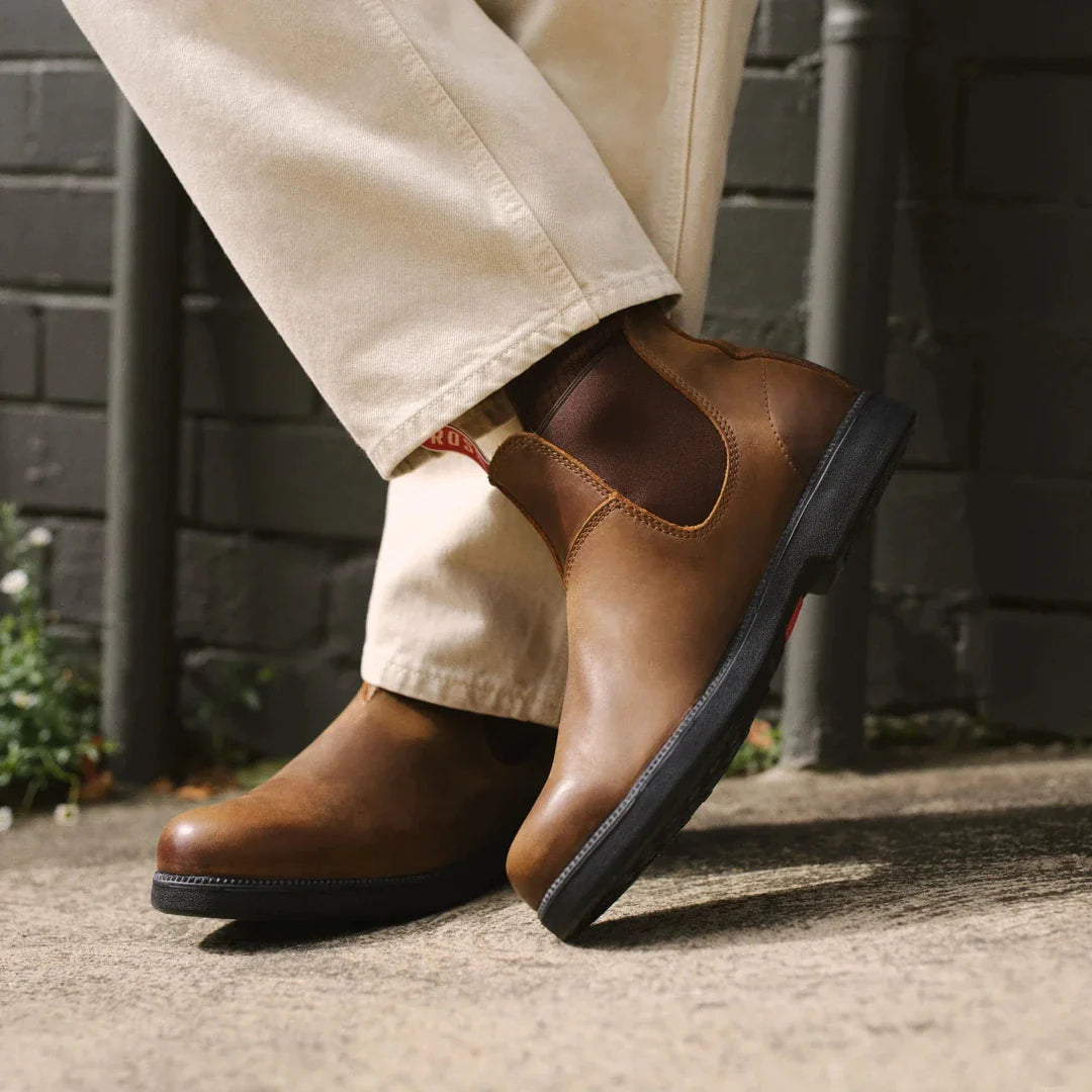 Booma 607 - Rjavi usnjeni Chelsea škornji