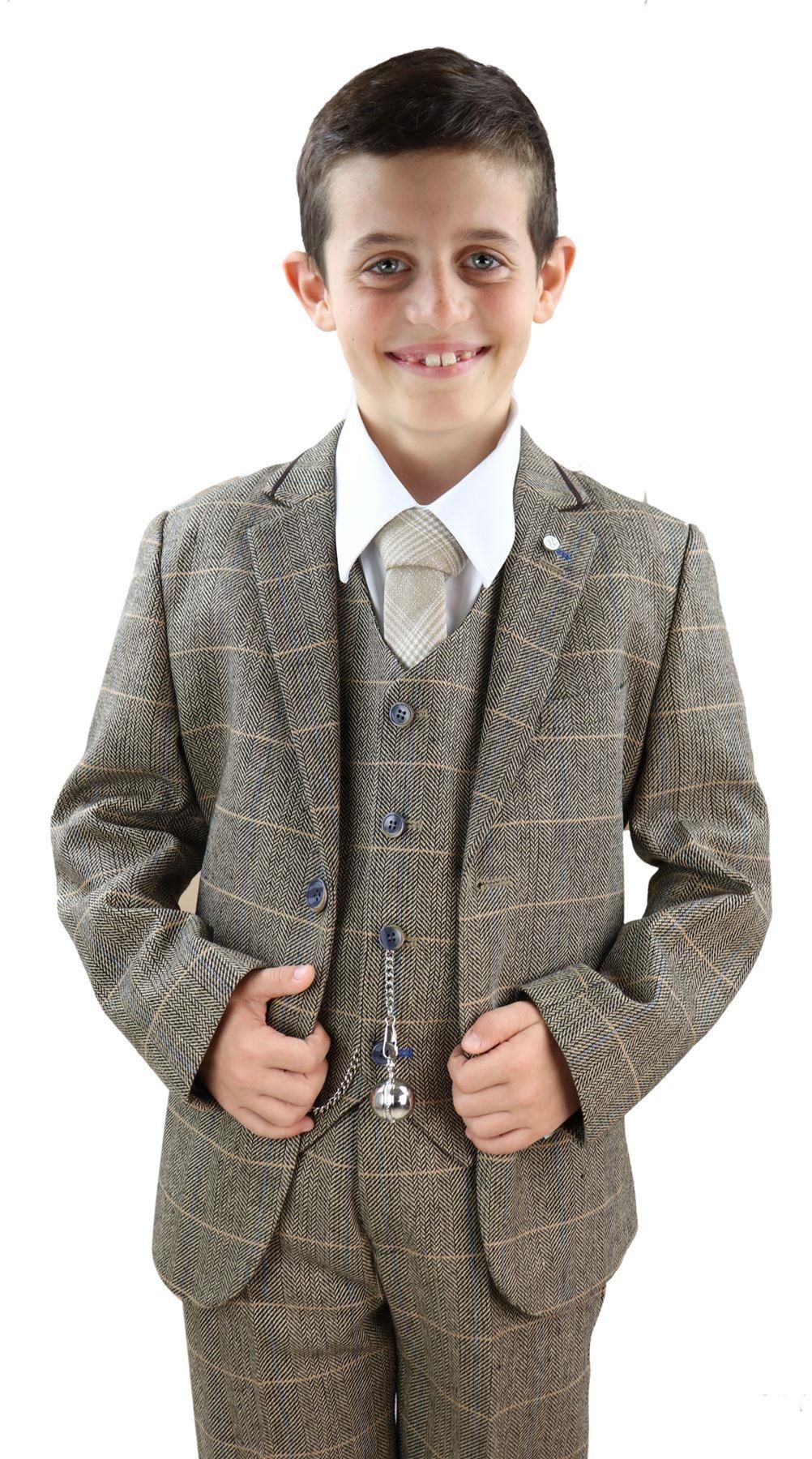 Fantovska rjavo-rjava tvidasta obleka iz treh delov - obleka Peaky Blinders Albert