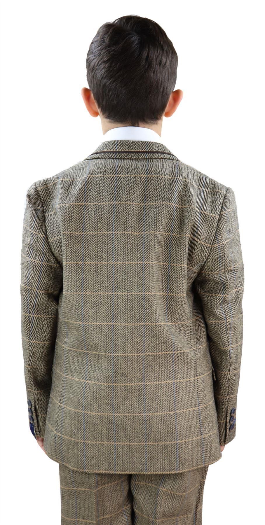 Fantovska rjavo-rjava tvidasta obleka iz treh delov - obleka Peaky Blinders Albert
