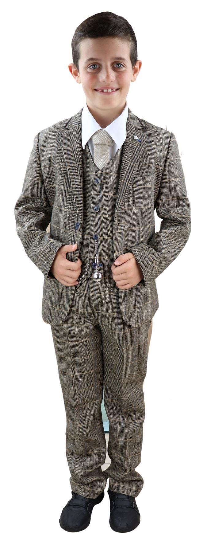 Fantovska rjavo-rjava tvidasta obleka iz treh delov - obleka Peaky Blinders Albert