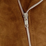 Moška vintage jakna Brando Semiša z zadrgo in križnim zadrgo iz pravega usnja, kamelja