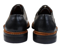 Moški brogue oxford čevlji rjave barve s črnimi vezalkami, usnjeni Goodyear Welted