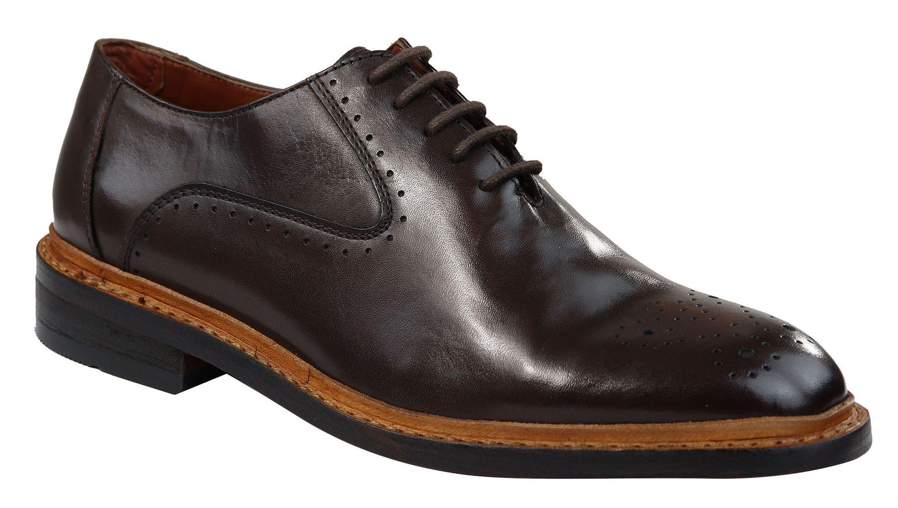 Moški brogue oxford čevlji rjave barve črne barve z vezalkami, usnjeni Goodyear Welted
