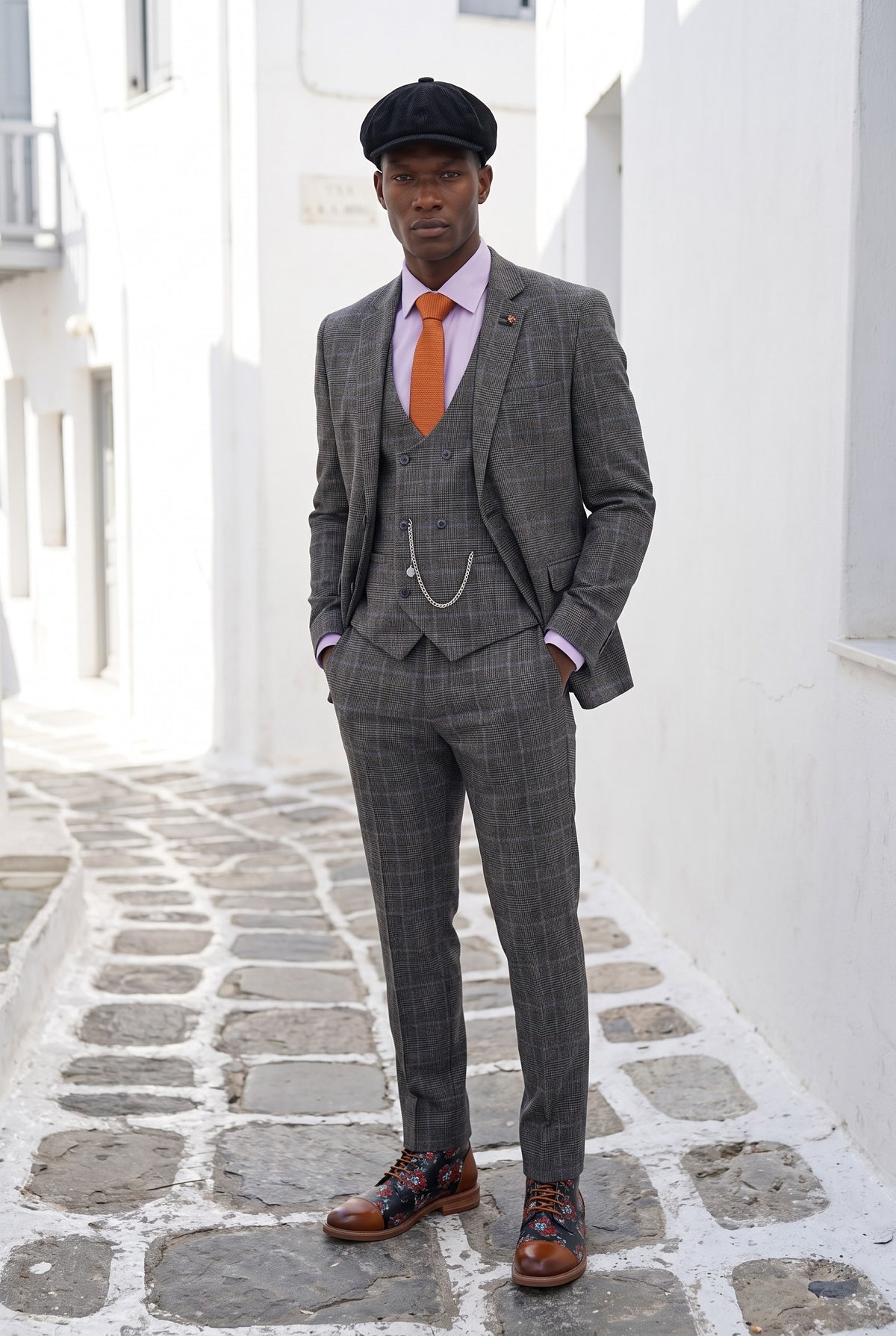 Look #994 styled with Cavani Power - siva 3-delna obleka Glen Check