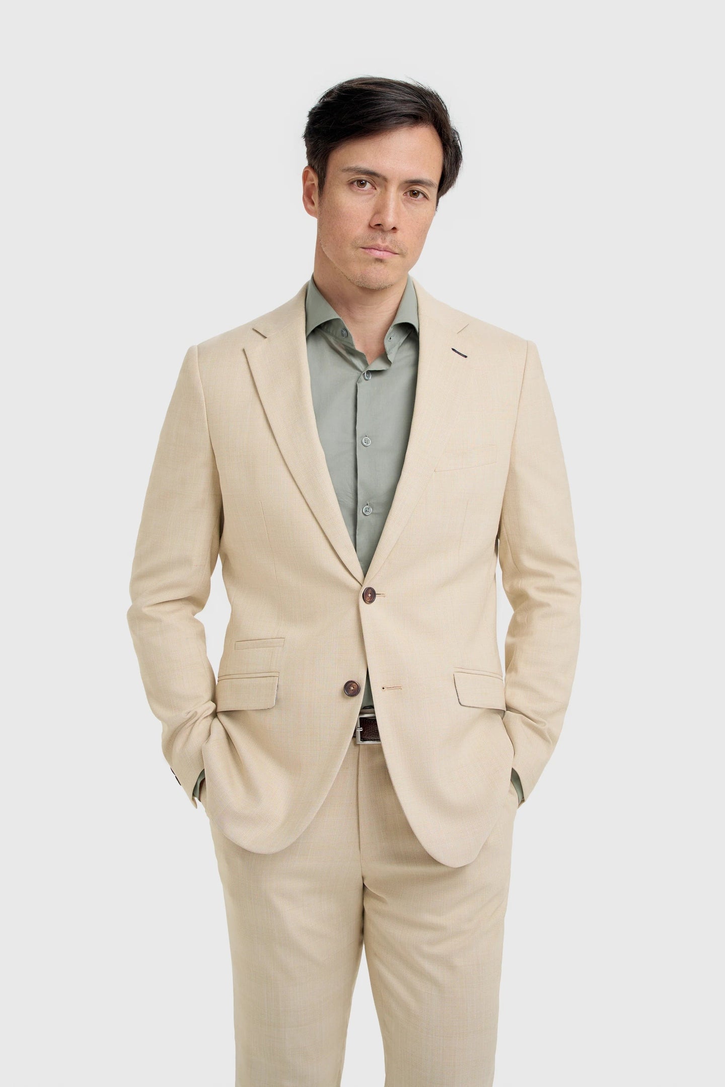 Camden - Moški bež karo blazer