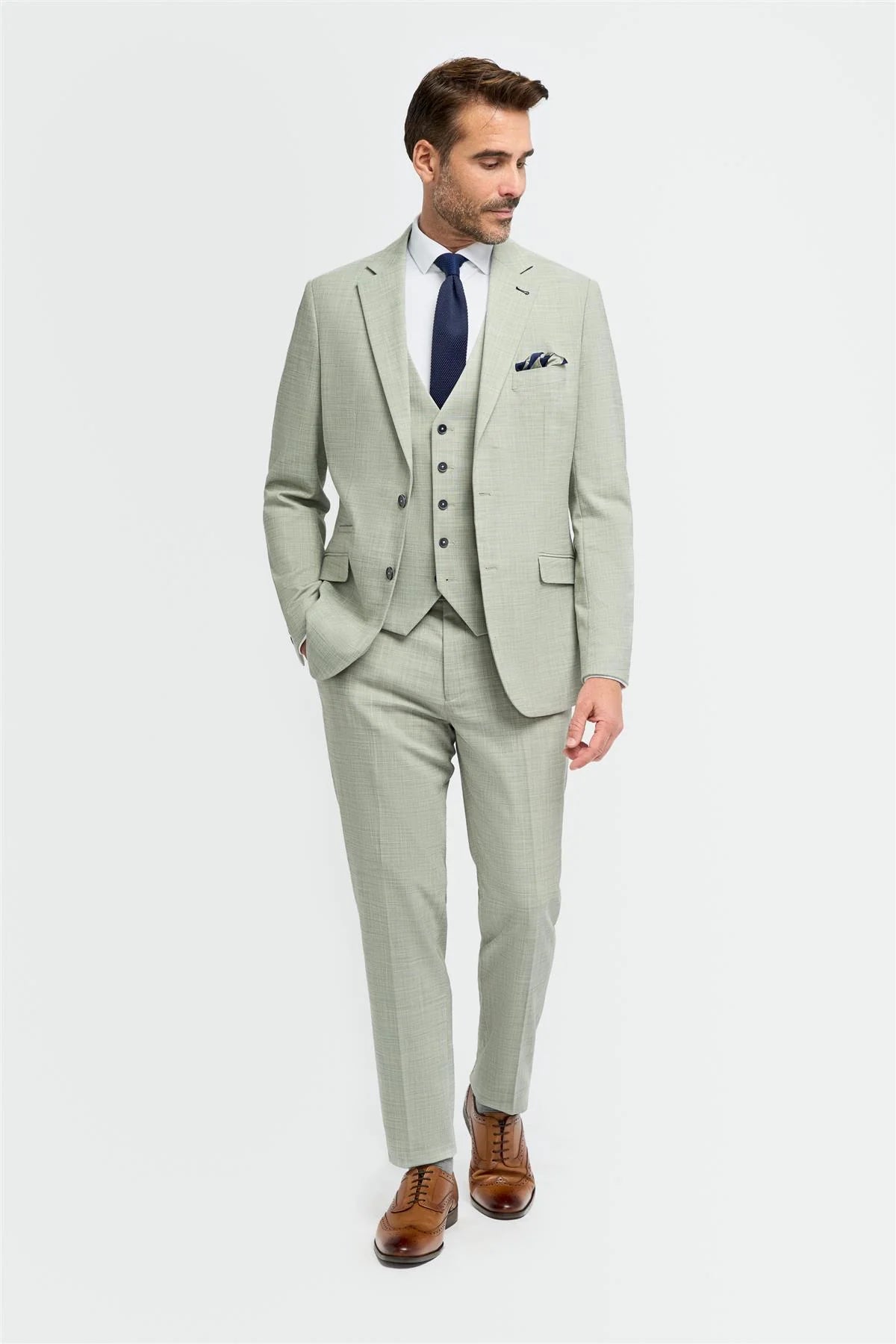 Camden - Moški žajbljevo zelen blazer krojenega kroja