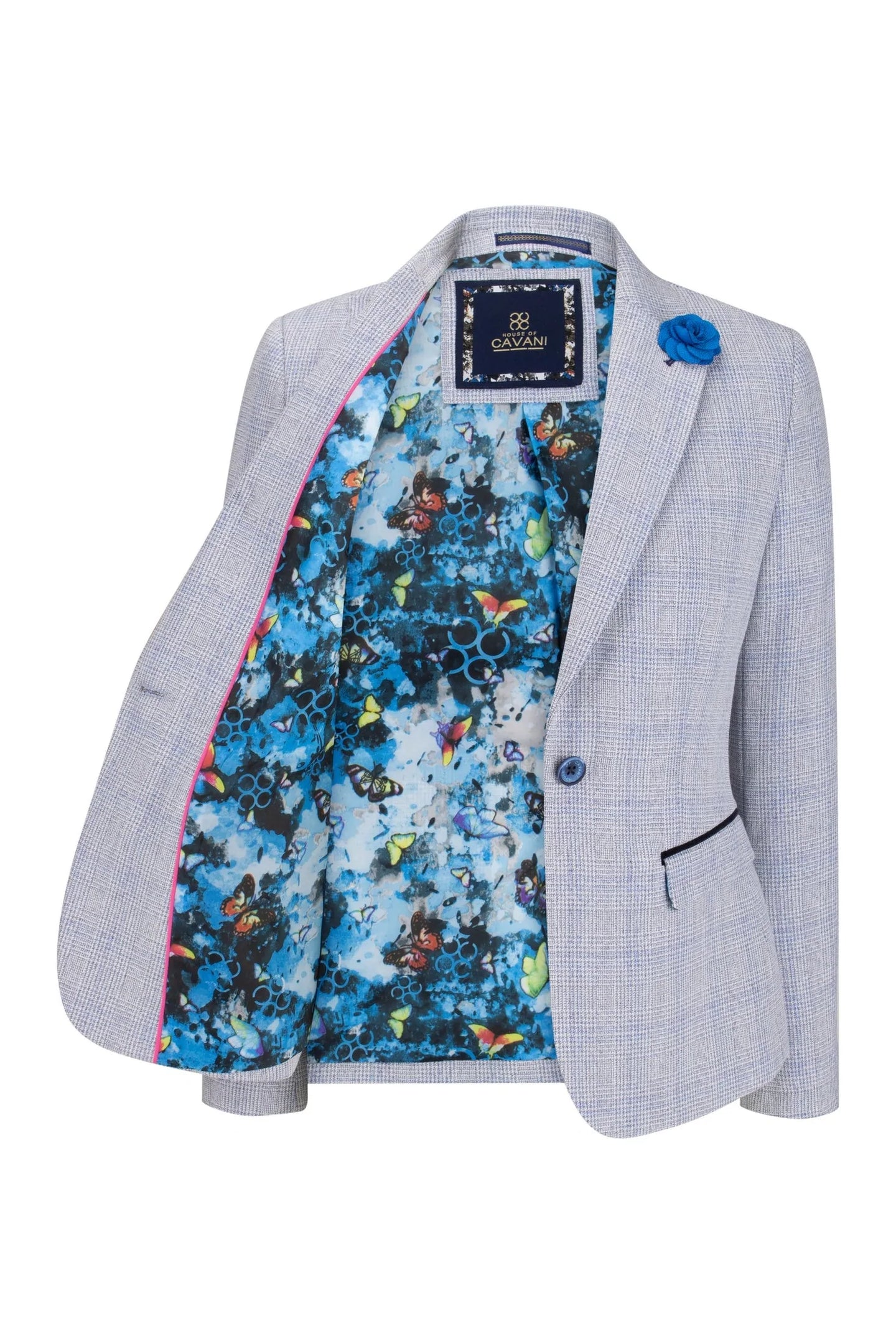 Ženski svetlo moder tvidasti blazer