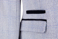 Ženski svetlo moder tvidasti blazer