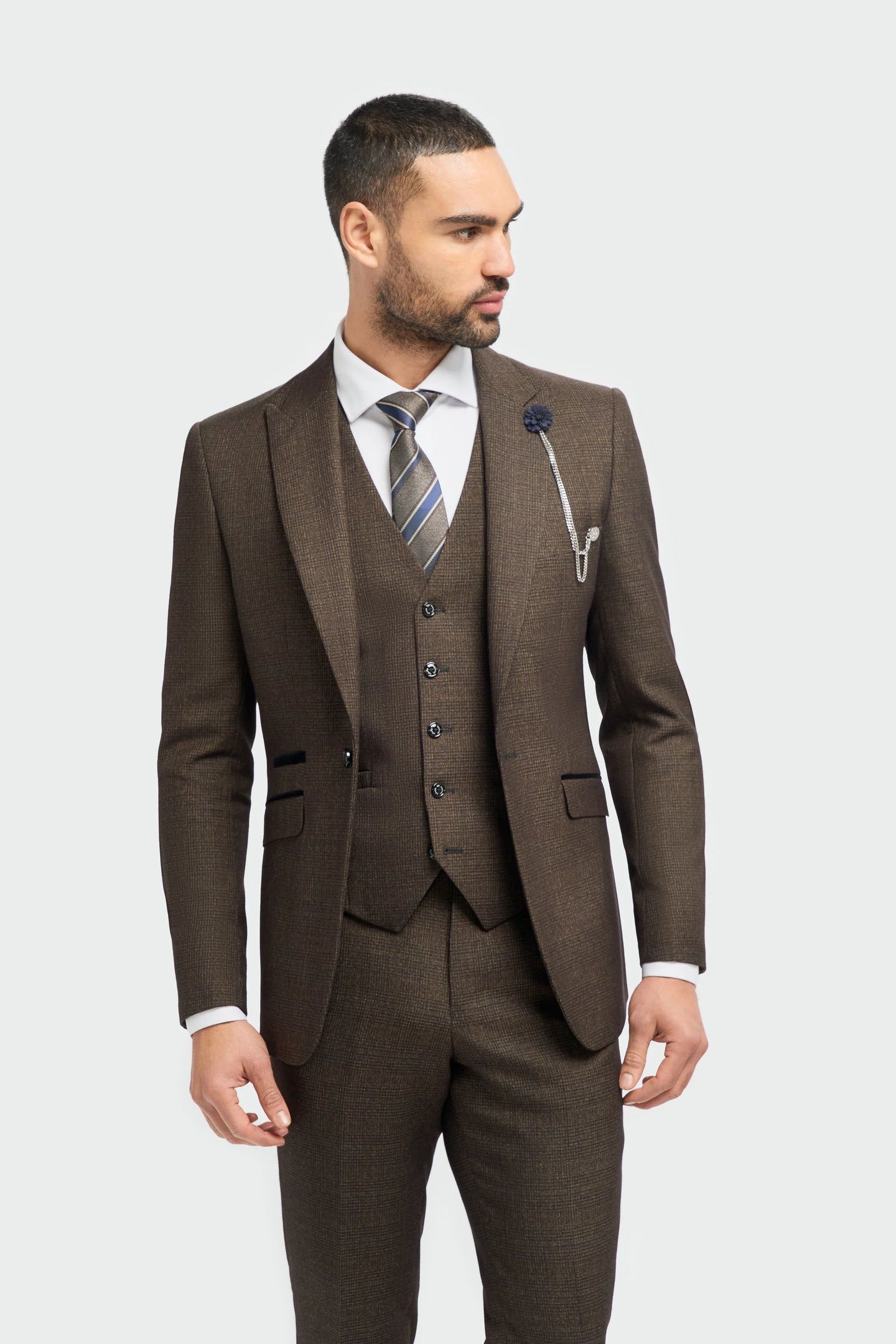 Caridi - Moški rjav tvid blazer
