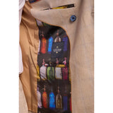 Caridi - Moška dvodelna bež obleka z dvojnim zapenjanjem