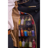 Caridi - Moška dvodelna obleka z dvojnim zapenjanjem v temno modri barvi