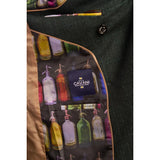 Caridi - Moška dvodelna olivno zelena obleka z dvojnim zapenjanjem