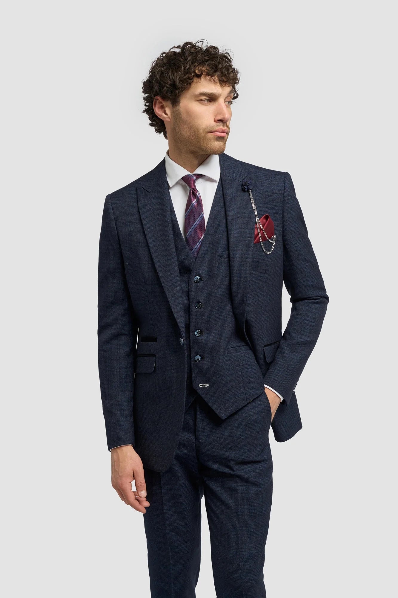 Caridi - Moški tvid temno moder blazer