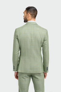 Caridi - Moški žajbljevo zelen karo krojeni blazer