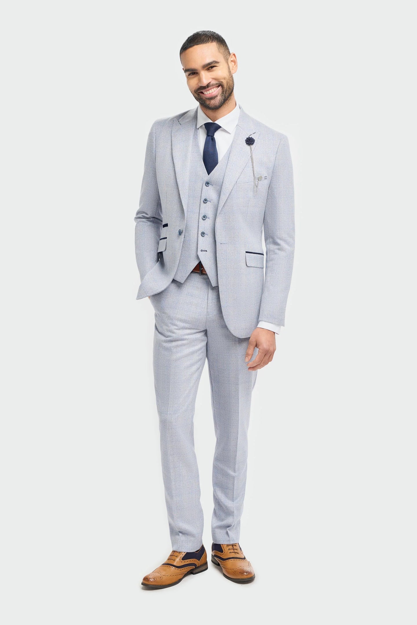 Caridi - Moški svetlo moder poročni blazer