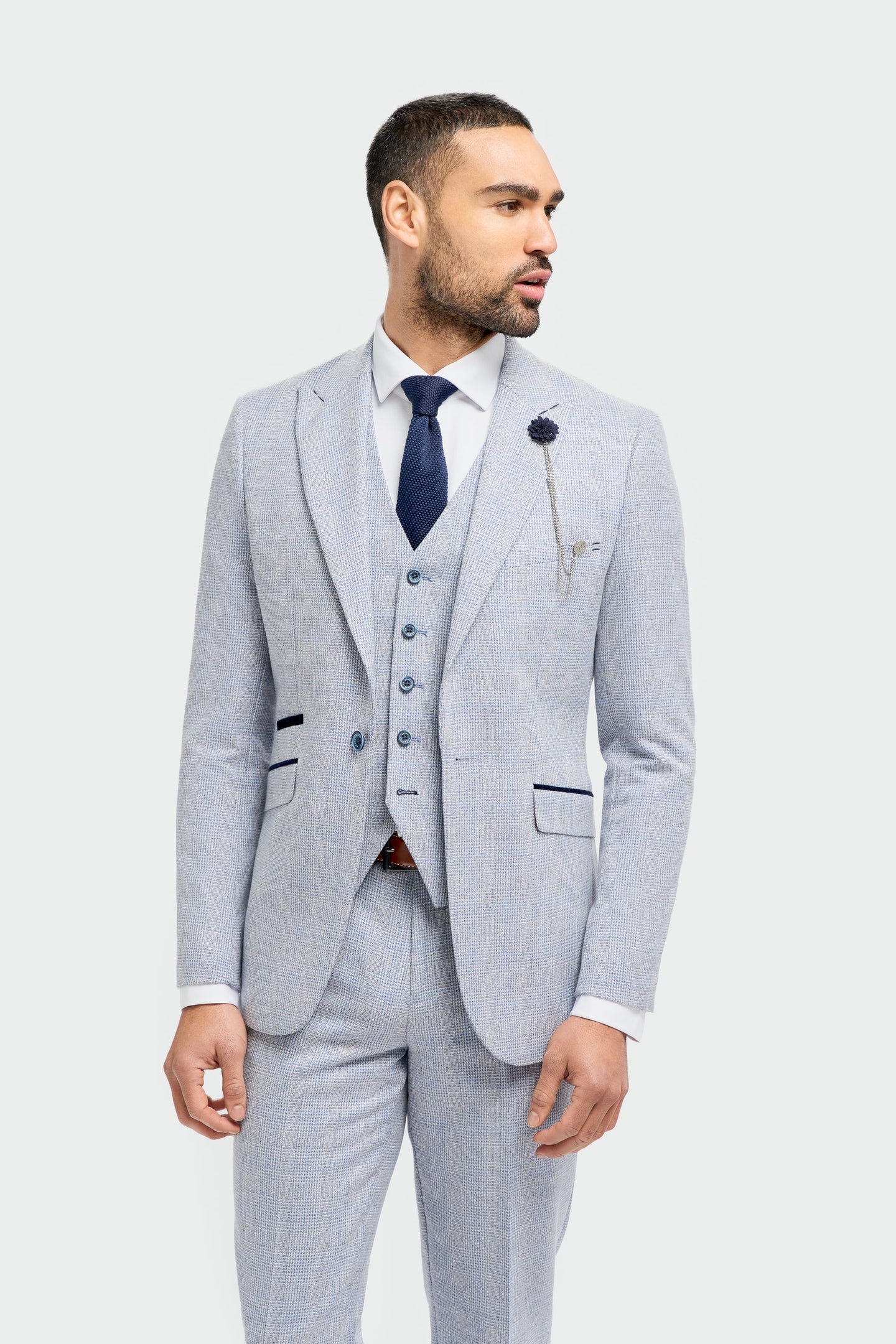 Caridi - Moški svetlo moder poročni blazer