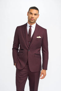 Caridi - Moški bordo karo blazer