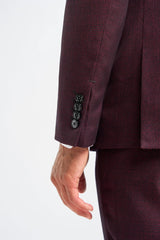 Caridi - Moški bordo karo blazer