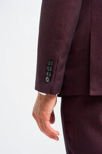 Caridi - Moški bordo karo blazer