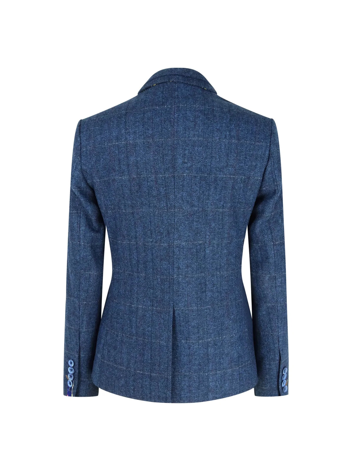 Ženski moder tvidast svečani blazer