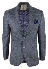 Moški vintage blazer z vzorcem ribje kosti - Cavani Albert-Oglje