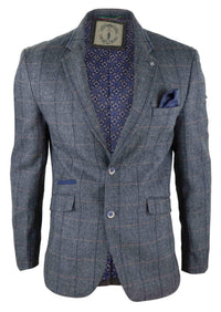 Moški vintage blazer z vzorcem ribje kosti - Cavani Albert-Oglje